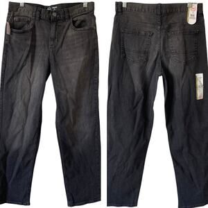 NEW WONDER NATION Big Boy Adjustable Waist Denim Jeans 16 Gray Wash Relaxed Fit